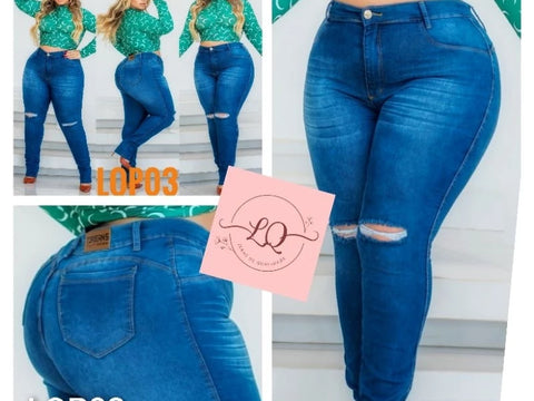 Calça Jeans Feminina Plus Size Cintura Alta Com Lycra Strech  Elastano Premium- Curve