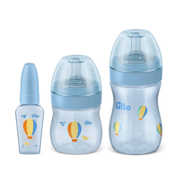 Kit 3 Mamadeiras Lillo Evolution Primeiros Passos de 0 a 1 ano Tampa Anti-vazamento
