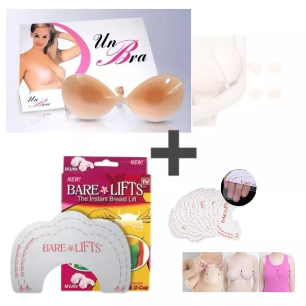 Sutiã Adesivo de Silicone Invisível Aumenta E Levanta Seios