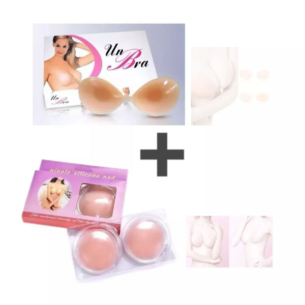 Sutiã Adesivo de Silicone Invisível Aumenta E Levanta Seios
