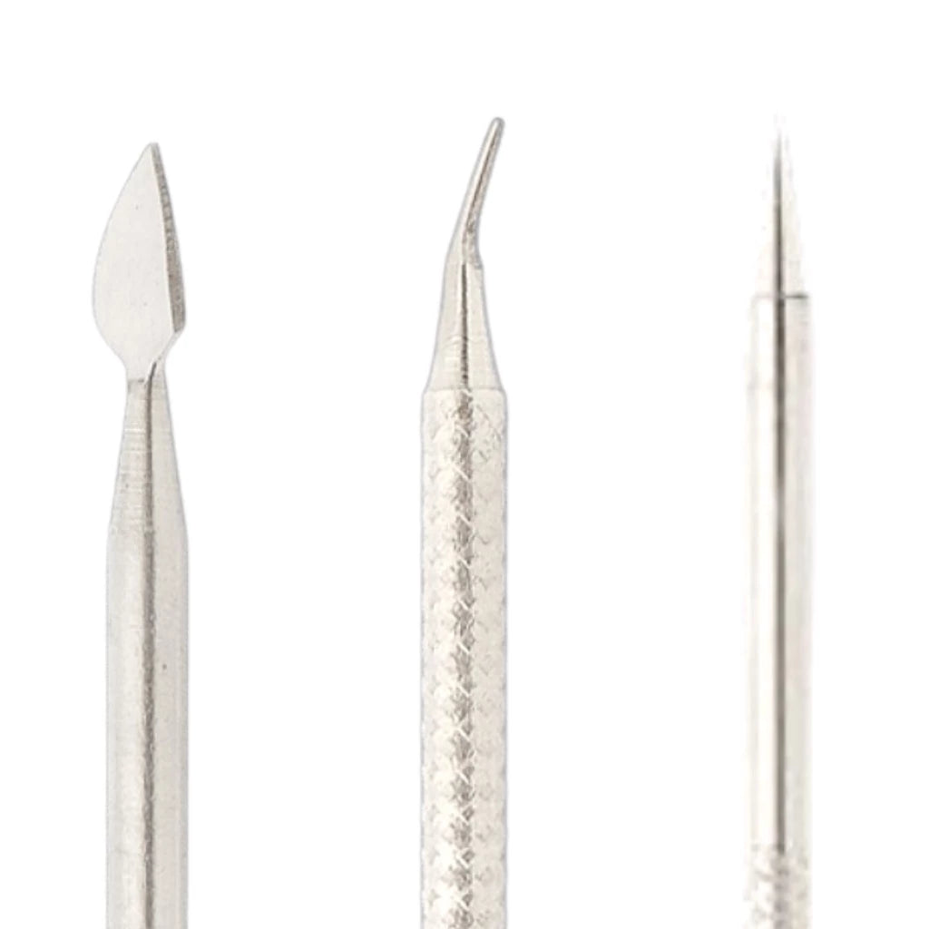Kit Manicure Cutelaria Inox Palito + Espátula Dupla + Desencravador de Unhas Profissional Esterelizável em AutoClave